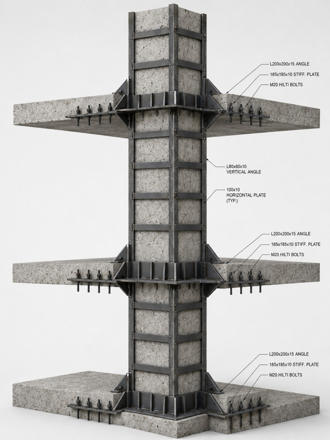 Column Strengthening — 3D design